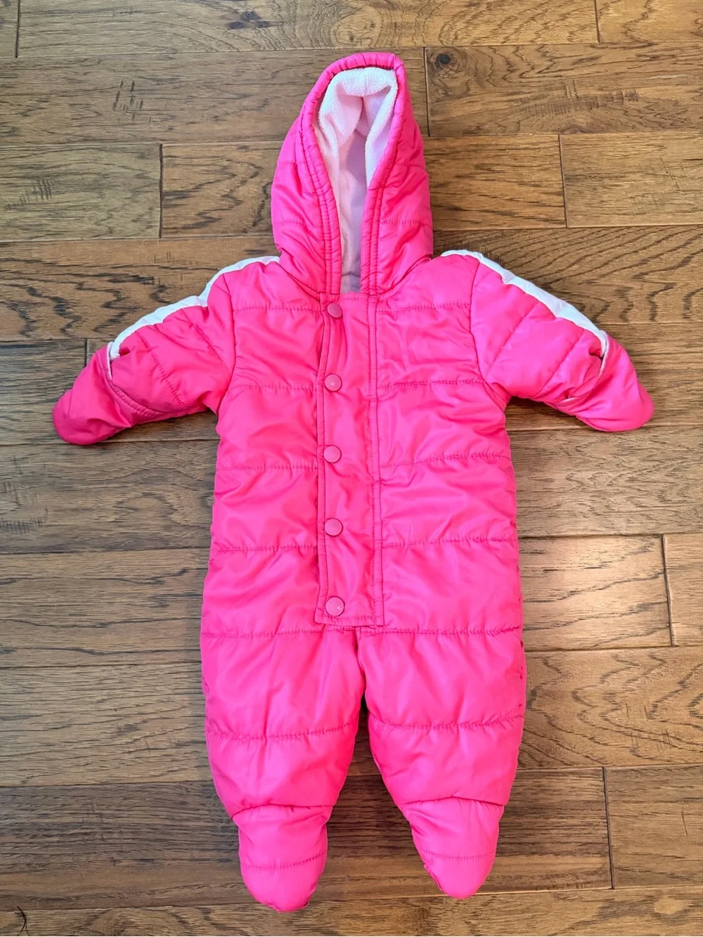Old Navy Bright Pink Hooded Infant One-Piece Snowsuit